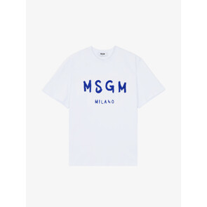 MSGM 남성 MSGM 밀라노 로고 오버사이즈 티셔츠 화이트
